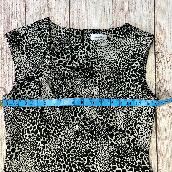 Calvin Klein Animal Print Asymmetrical Sheath Dress - Picture 5 of 9